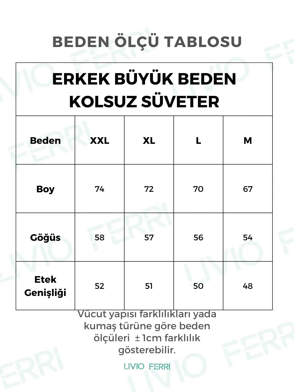 Erkek Büyük Beden Normal Kesim Kolsuz Süveter Triko Kazak - Livio Ferri