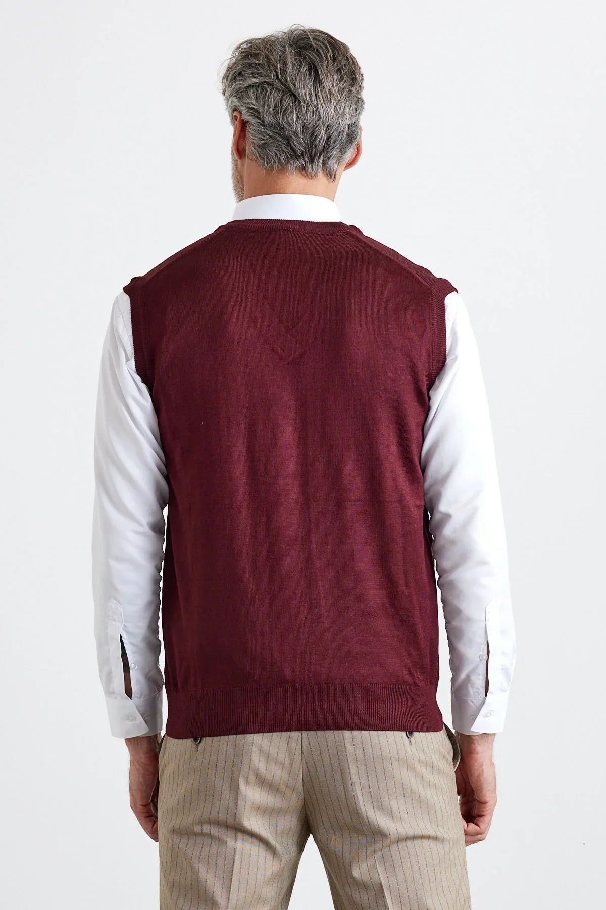 Erkek Büyük Beden Normal Kesim Kolsuz Süveter Triko Kazak - Livio Ferri