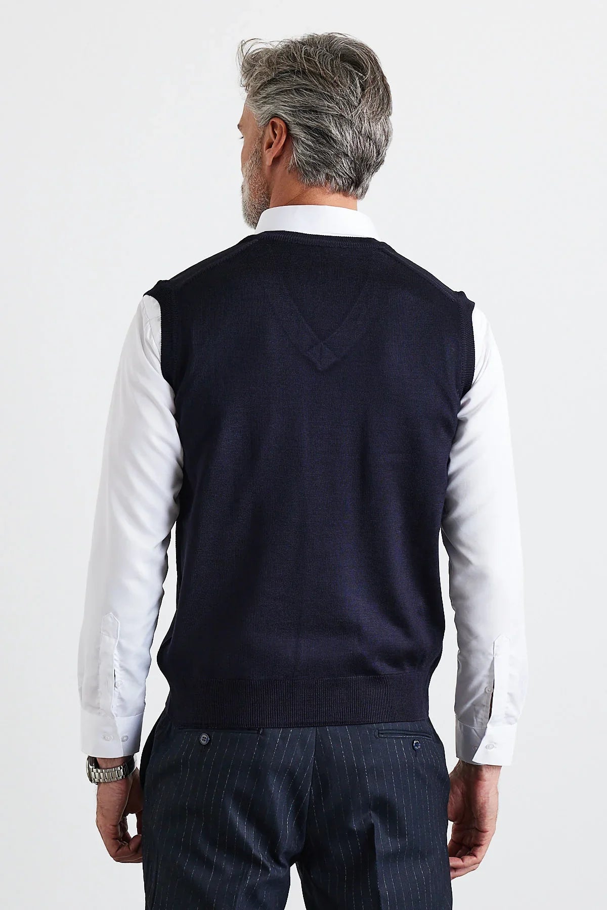 Erkek Büyük Beden Normal Kesim Kolsuz Süveter Triko Kazak - Livio Ferri