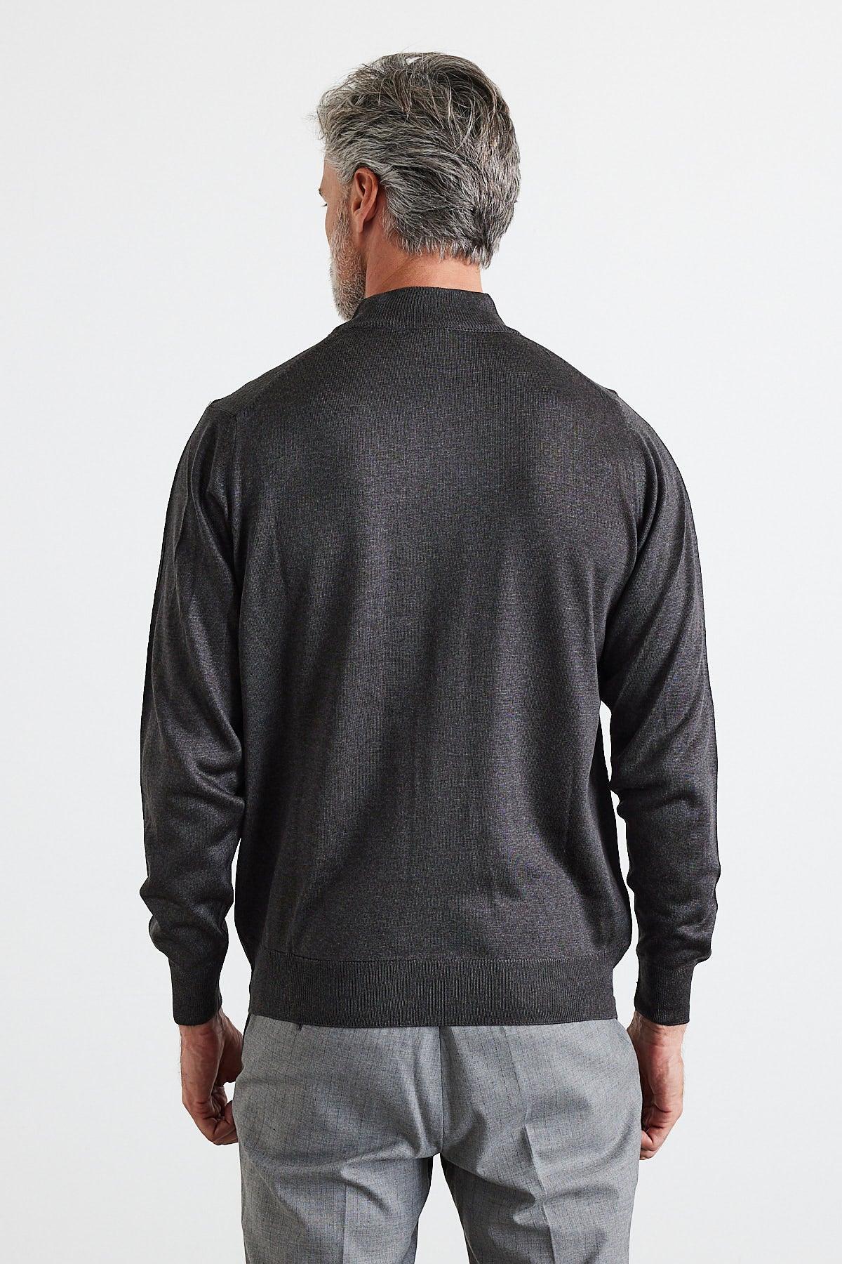 Erkek Büyük Beden Normal Kesim Yarım Balıkçı Yaka Triko Kazak - Livio Ferri