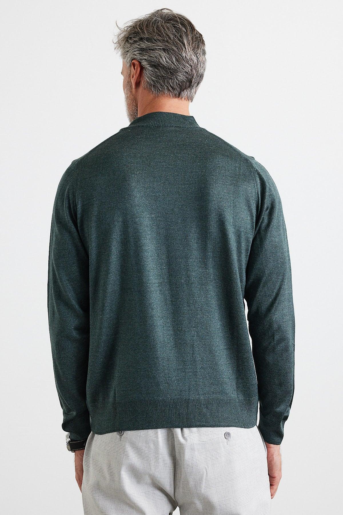 Erkek Büyük Beden Normal Kesim Yarım Balıkçı Yaka Triko Kazak - Livio Ferri