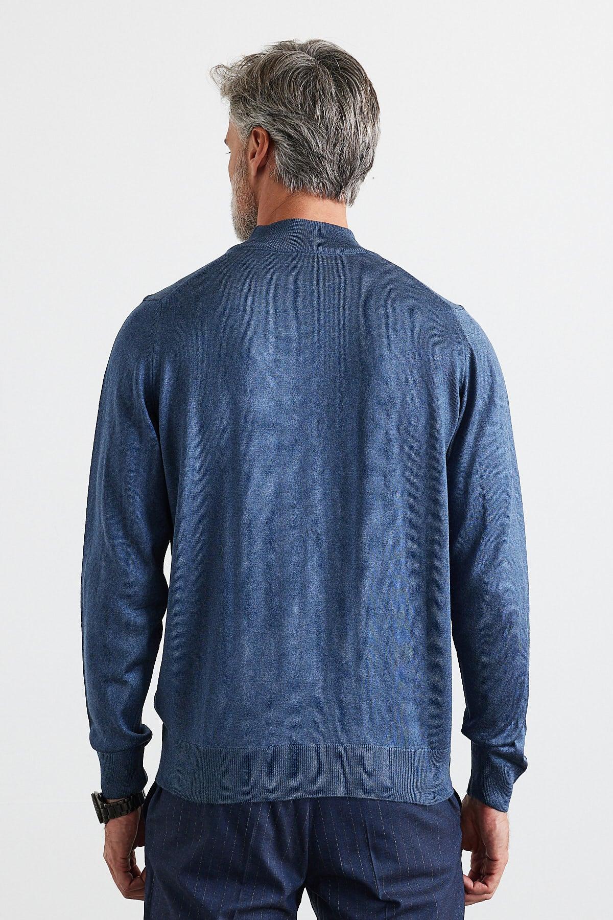 Erkek Büyük Beden Normal Kesim Yarım Balıkçı Yaka Triko Kazak - Livio Ferri