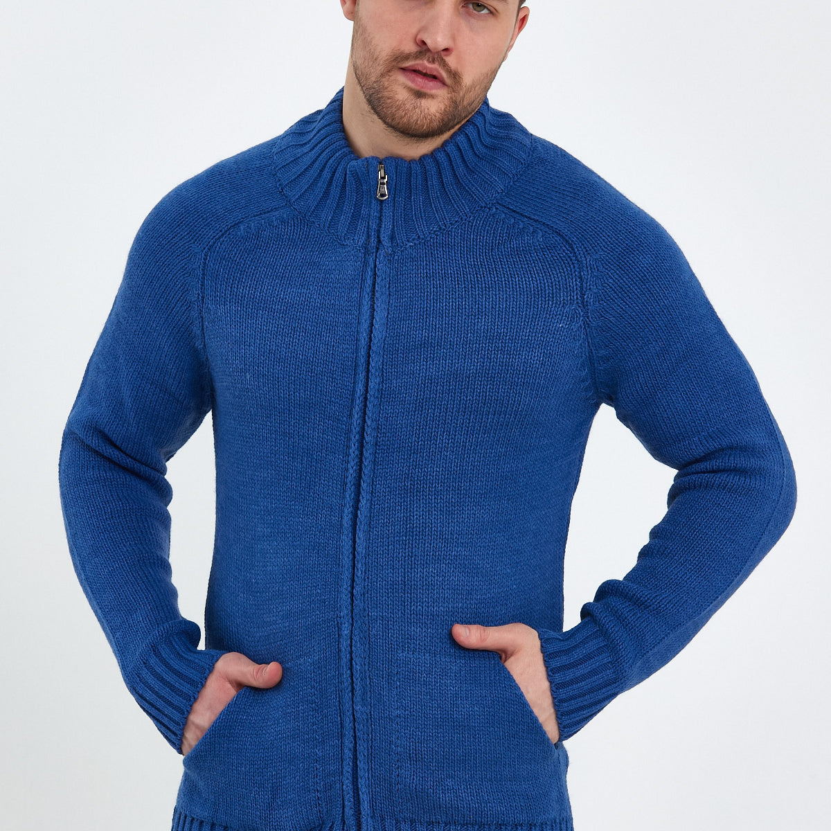 Erkek Fermuarlı Kalın Cepli Kazak