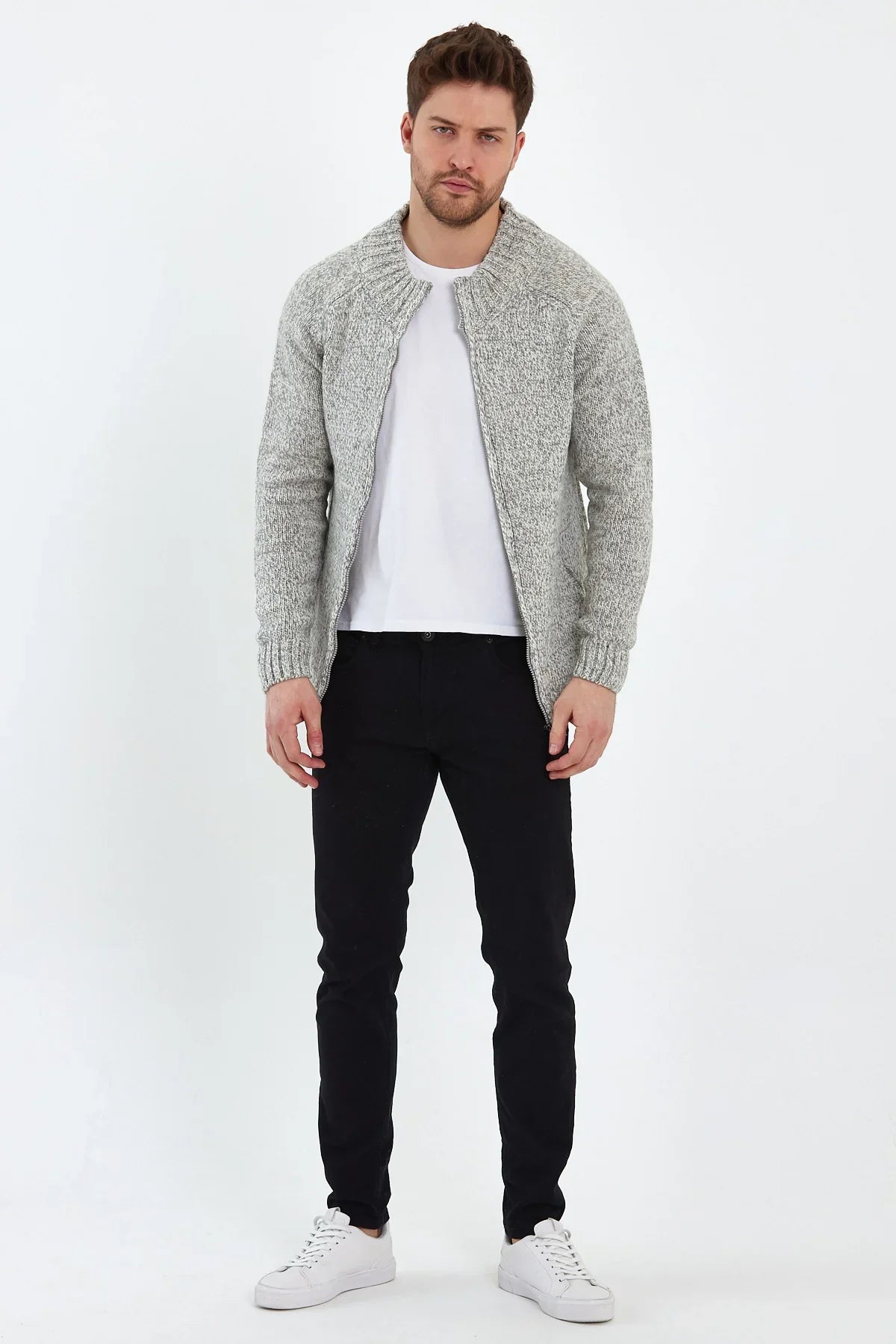 Erkek Fermuarlı Kalın Cepli Kazak - Livio Ferri