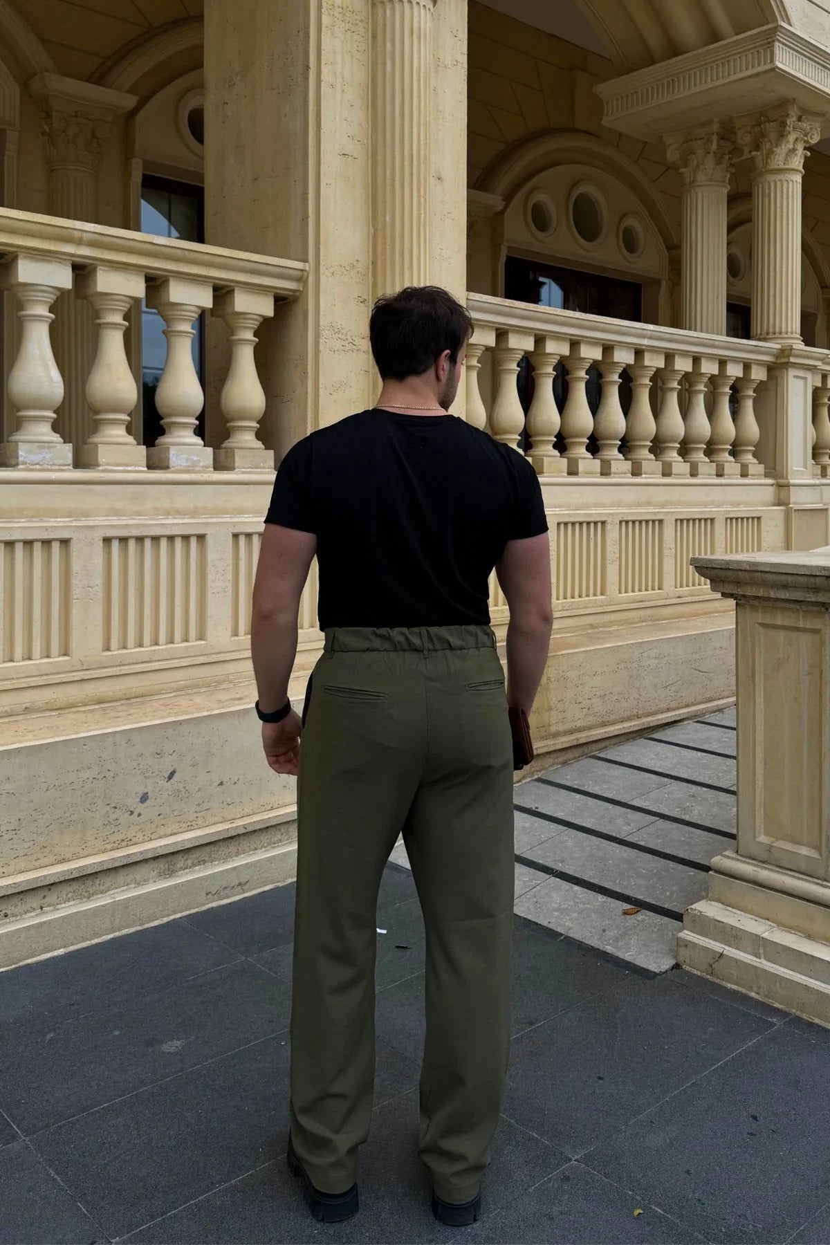 Erkek Kumaş Baggy Kalıp Pileli Pantolon - Livio Ferri