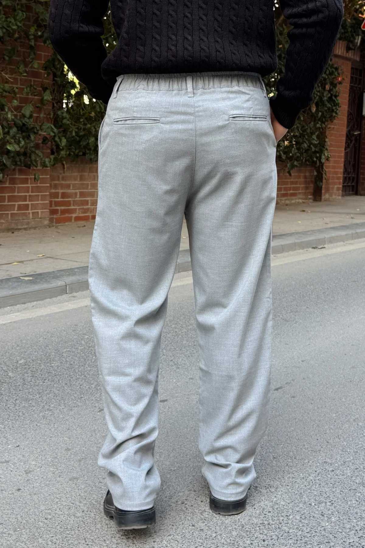 Erkek Kumaş Baggy Kalıp Pileli Pantolon - Livio Ferri