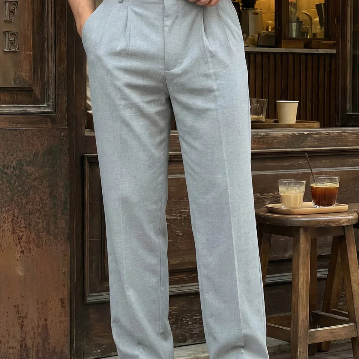 Erkek Kumaş Baggy Kalıp Pileli Pantolon