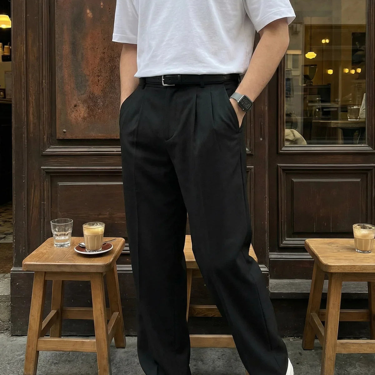 Erkek Kumaş Baggy Kalıp Pileli Pantolon