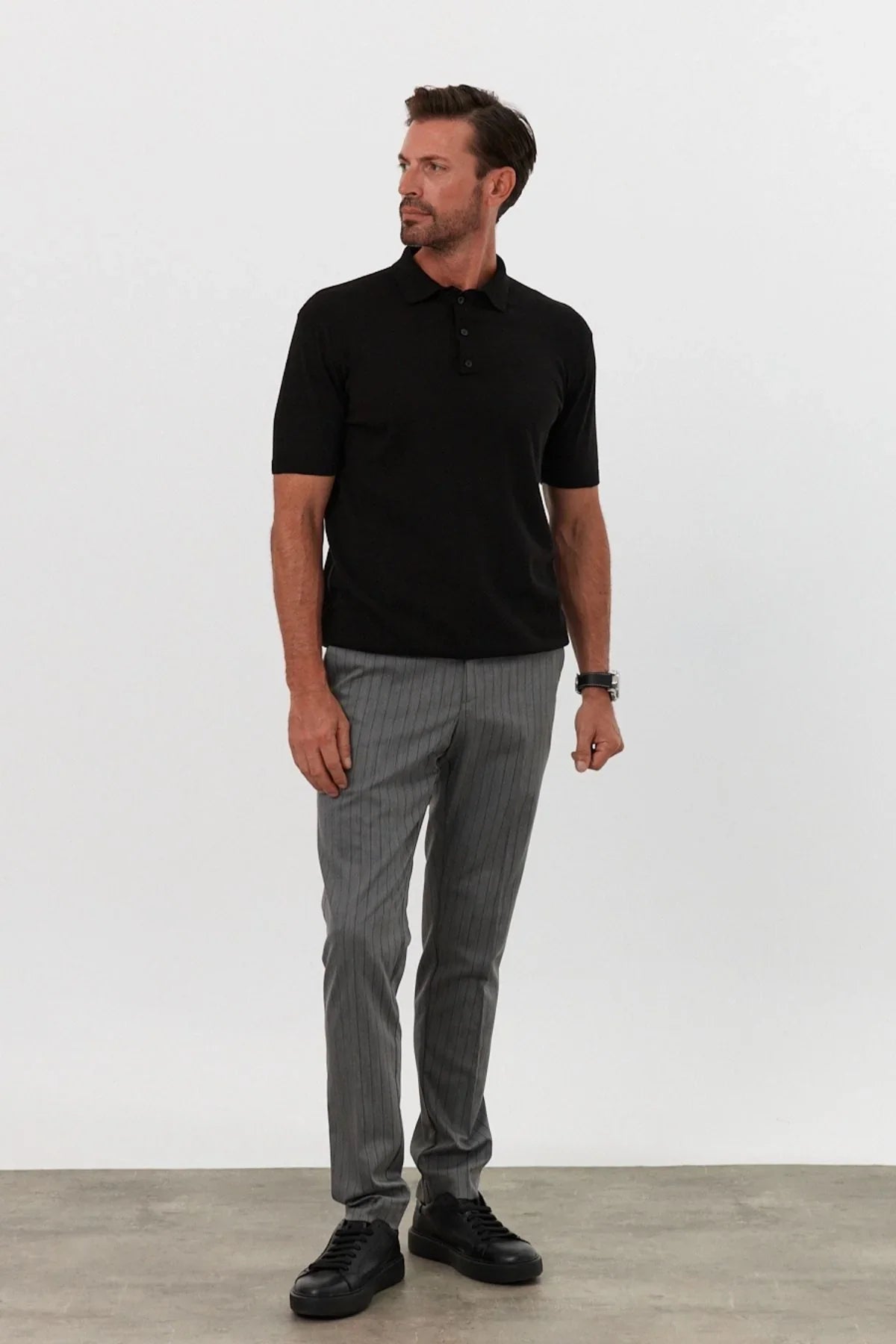 Erkek Polo Yaka Basic Kısa Kollu Yazlık Triko Tişört - Livio Ferri