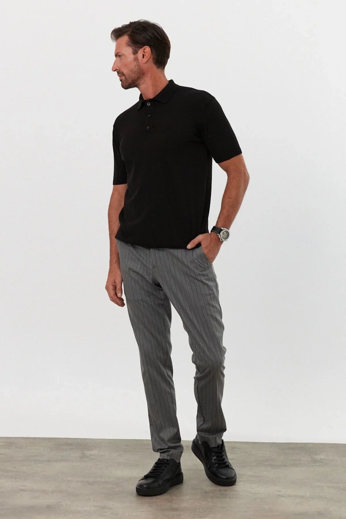 Erkek Polo Yaka Basic Kısa Kollu Yazlık Triko Tişört - Livio Ferri