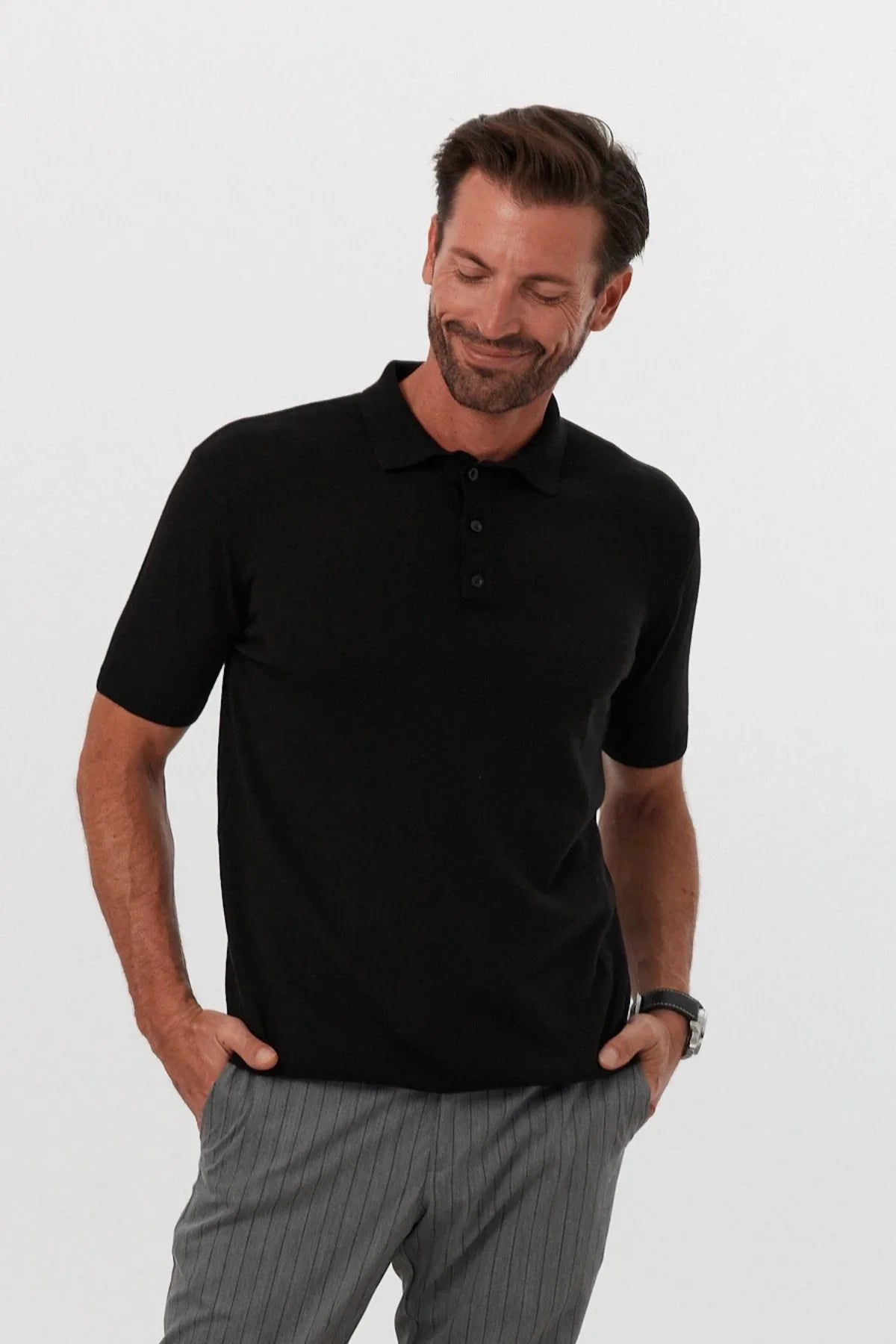 Erkek Polo Yaka Basic Kısa Kollu Yazlık Triko Tişört - Livio Ferri