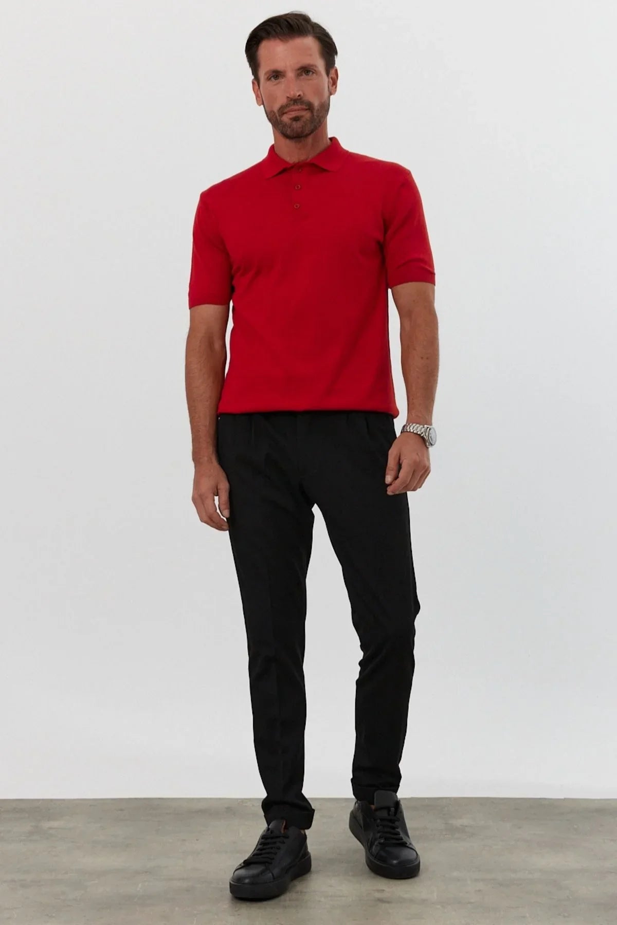 Erkek Polo Yaka Basic Kısa Kollu Yazlık Triko Tişört - Livio Ferri