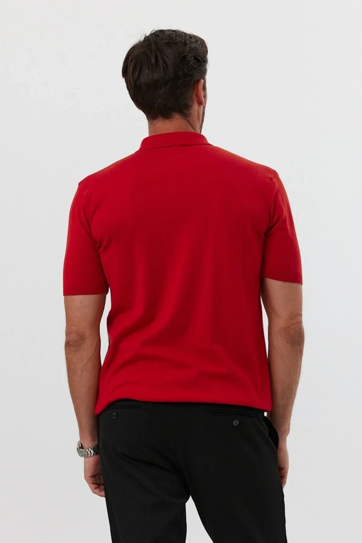 Erkek Polo Yaka Basic Kısa Kollu Yazlık Triko Tişört - Livio Ferri