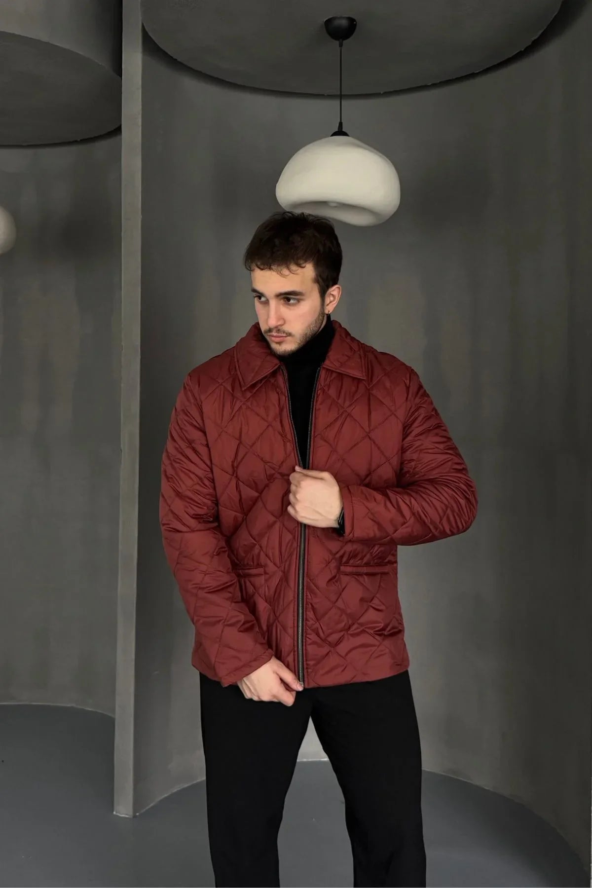 Erkek Regular Fit İçi Desenli Rahat Şık Mont - Livio Ferri