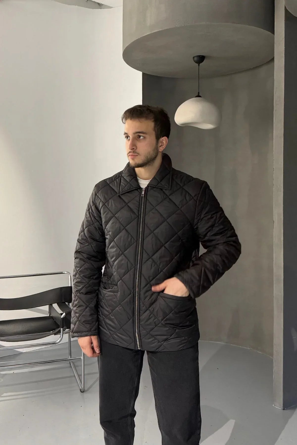 Erkek Regular Fit İçi Desenli Rahat Şık Mont - Livio Ferri