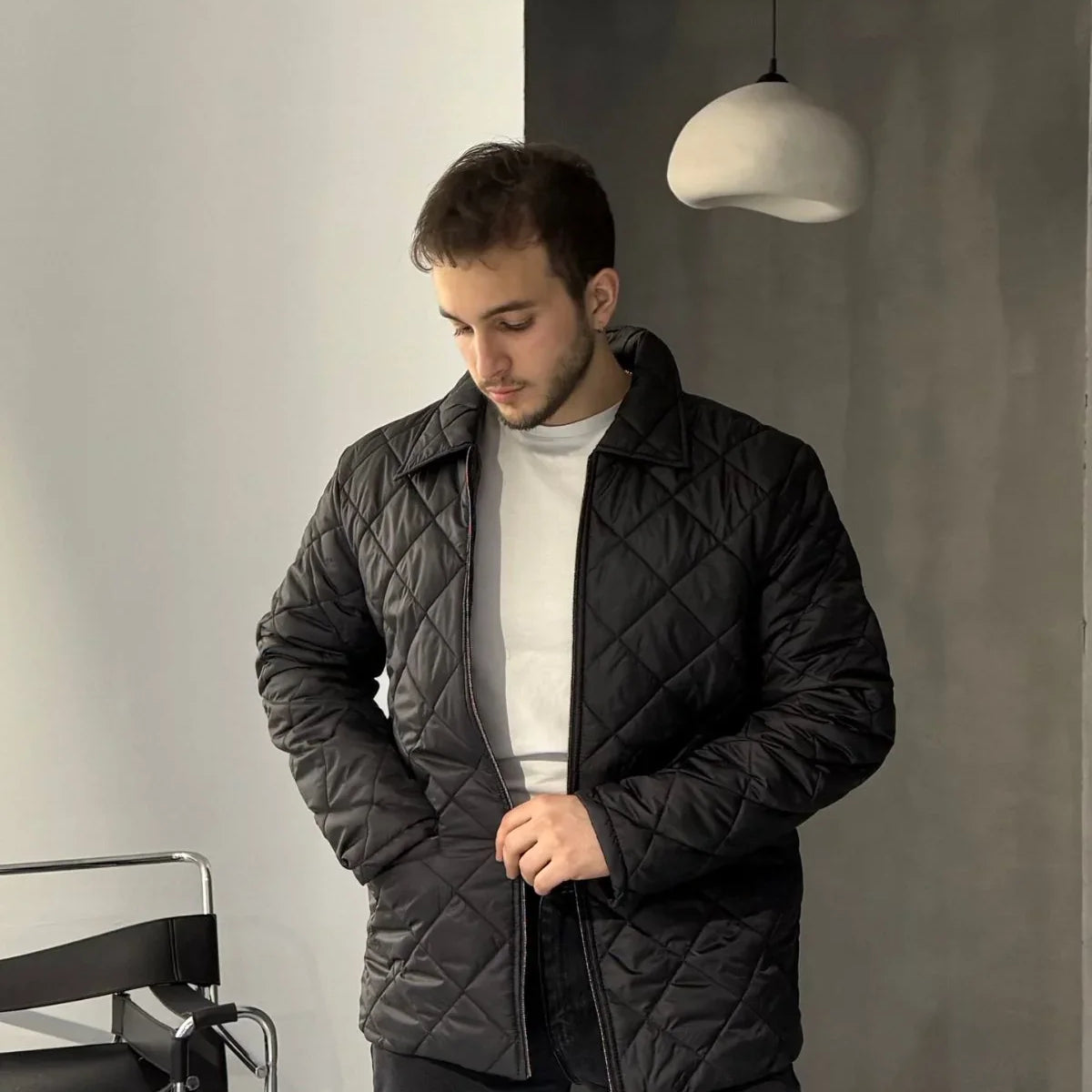 Erkek Regular Fit İçi Desenli Rahat Şık Mont - Livio Ferri