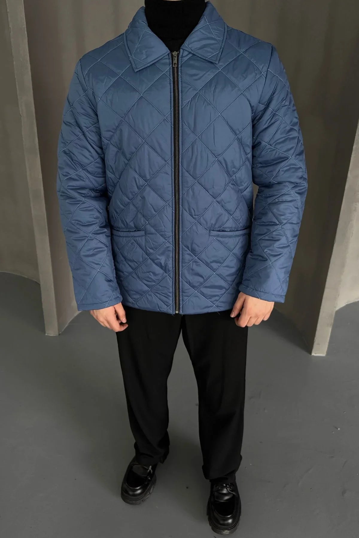 Erkek Regular Fit İçi Desenli Rahat Şık Mont - Livio Ferri