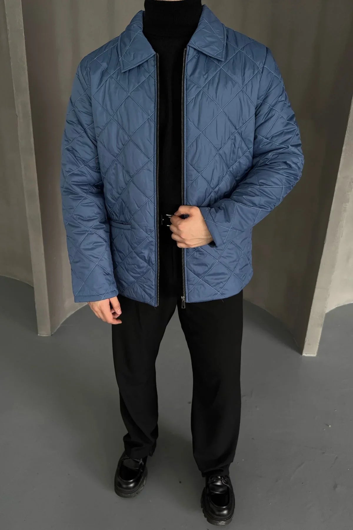 Erkek Regular Fit İçi Desenli Rahat Şık Mont - Livio Ferri