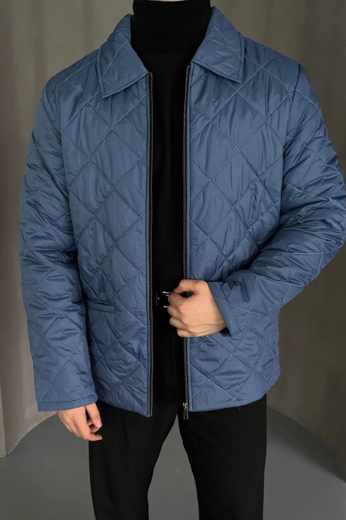 Erkek Regular Fit İçi Desenli Rahat Şık Mont - Livio Ferri