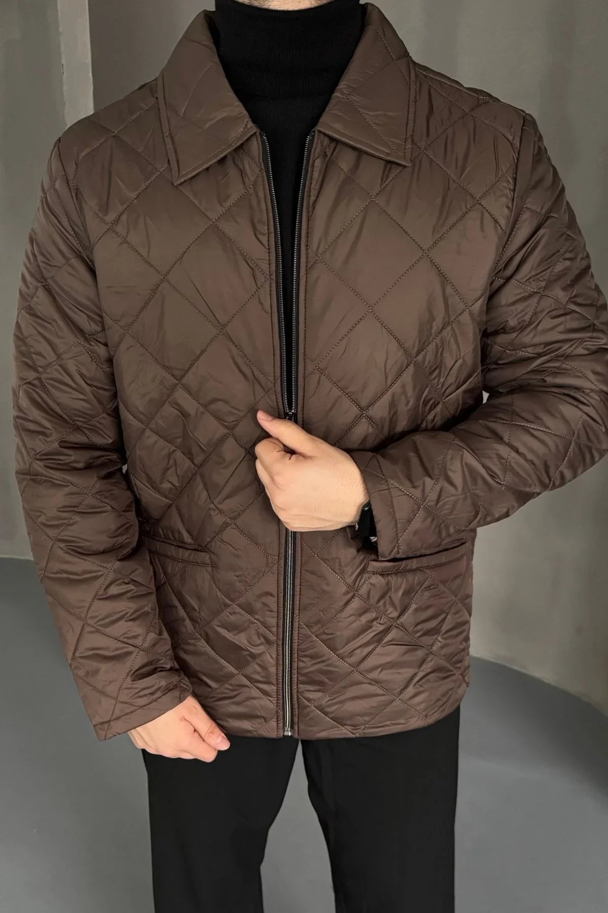 Erkek Regular Fit İçi Desenli Rahat Şık Mont - Livio Ferri