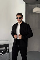 Erkek Regular Fit Pilot Yaka Fermuarlı Cepli Kışlık Astarsız Kaşe Mont - Livio Ferri