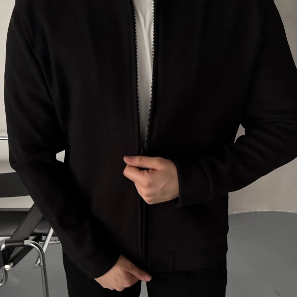 Erkek Regular Fit Pilot Yaka Fermuarlı Cepli Kışlık Astarsız Kaşe Mont - Livio Ferri