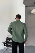 Erkek Regular Fit Pilot Yaka Fermuarlı Cepli Kışlık Astarsız Kaşe Mont - Livio Ferri