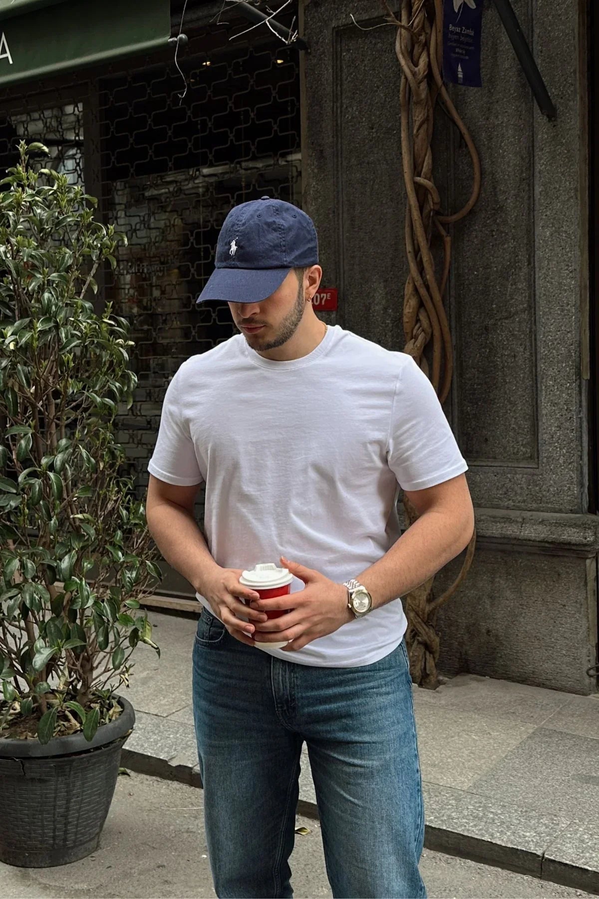 Erkek Regular Fit Yüksek Kalite %100 Pamuk Basic Tişört 24/1 - Livio Ferri