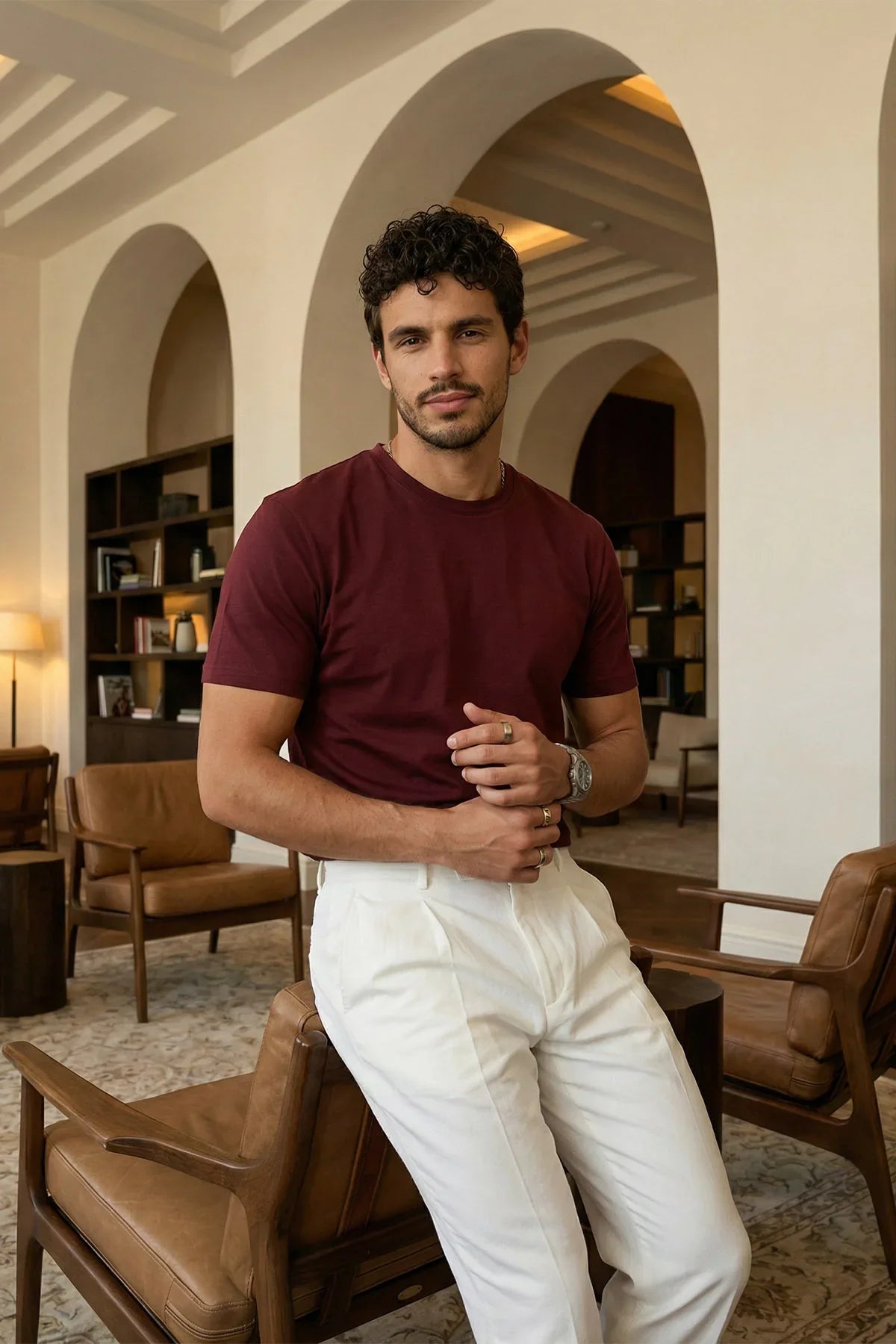 Erkek Regular Fit Yüksek Kalite %100 Pamuk Basic Tişört 24/1 - Livio Ferri