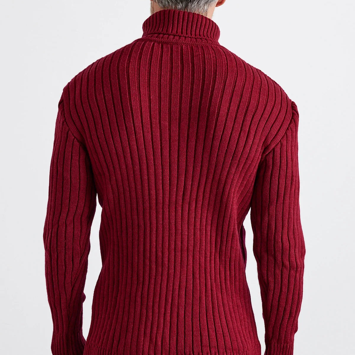 Erkek Saç Örgülü Baklava Desenli Tam Balıkçı Fitilli Kalın Triko Kazak