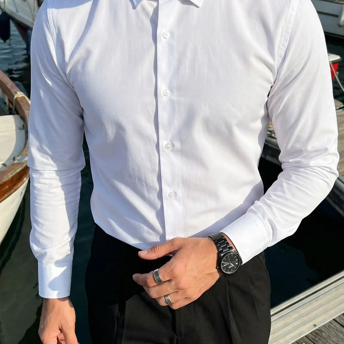 erkek-slim-fit-4-mevsim-kolay-utulenir-basic-duz-gomlek-27993 - Livio Ferri