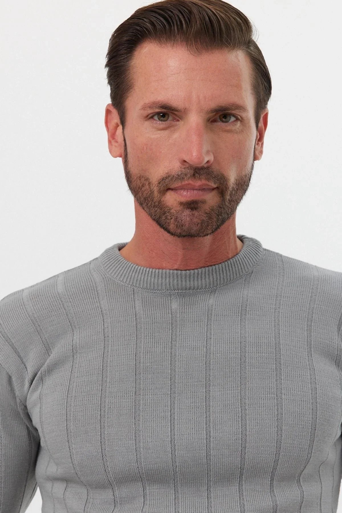 Erkek Slim Fit Dar Kesim Bisiklet Yaka Triko Kazak - Livio Ferri