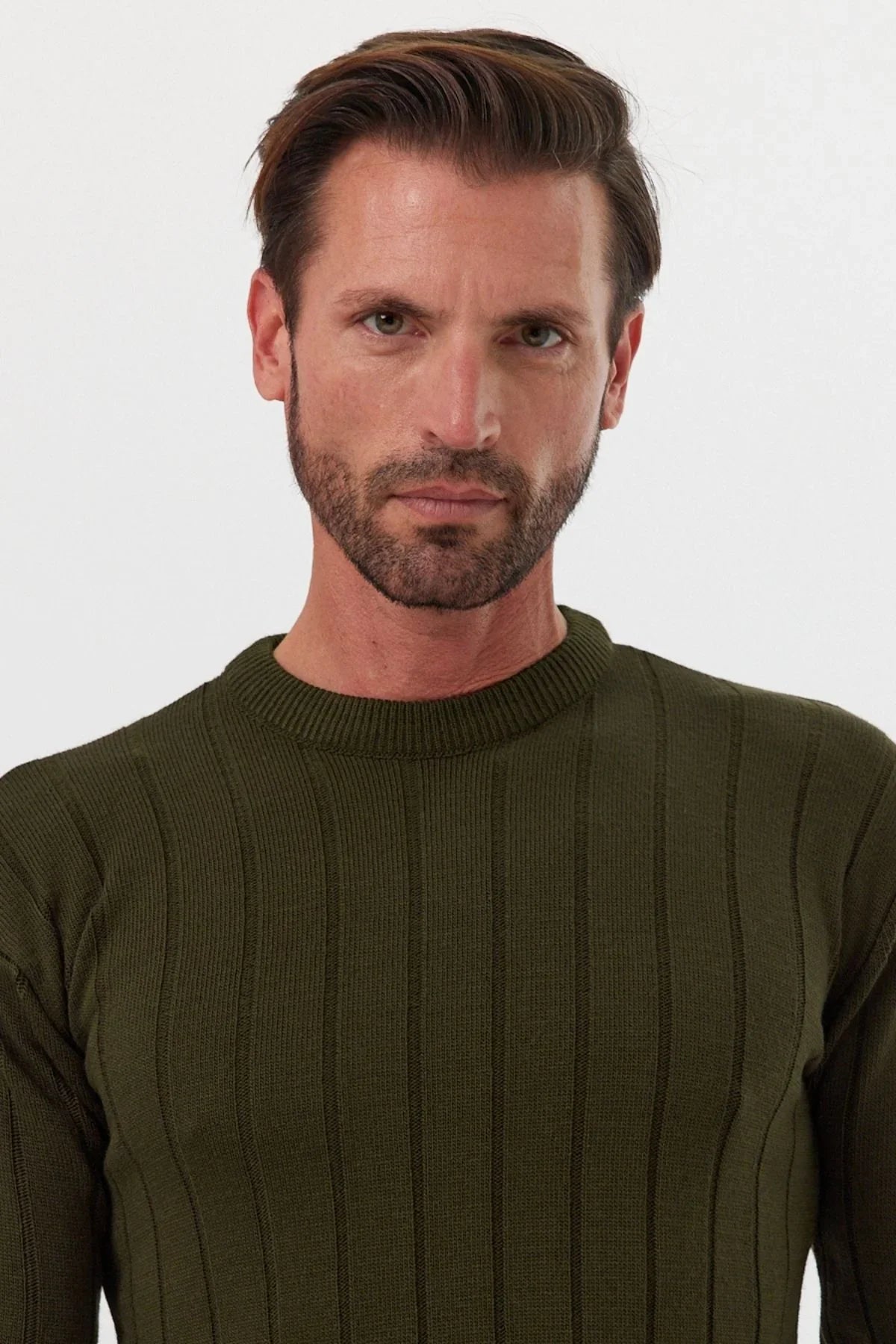 Erkek Slim Fit Dar Kesim Bisiklet Yaka Triko Kazak - Livio Ferri