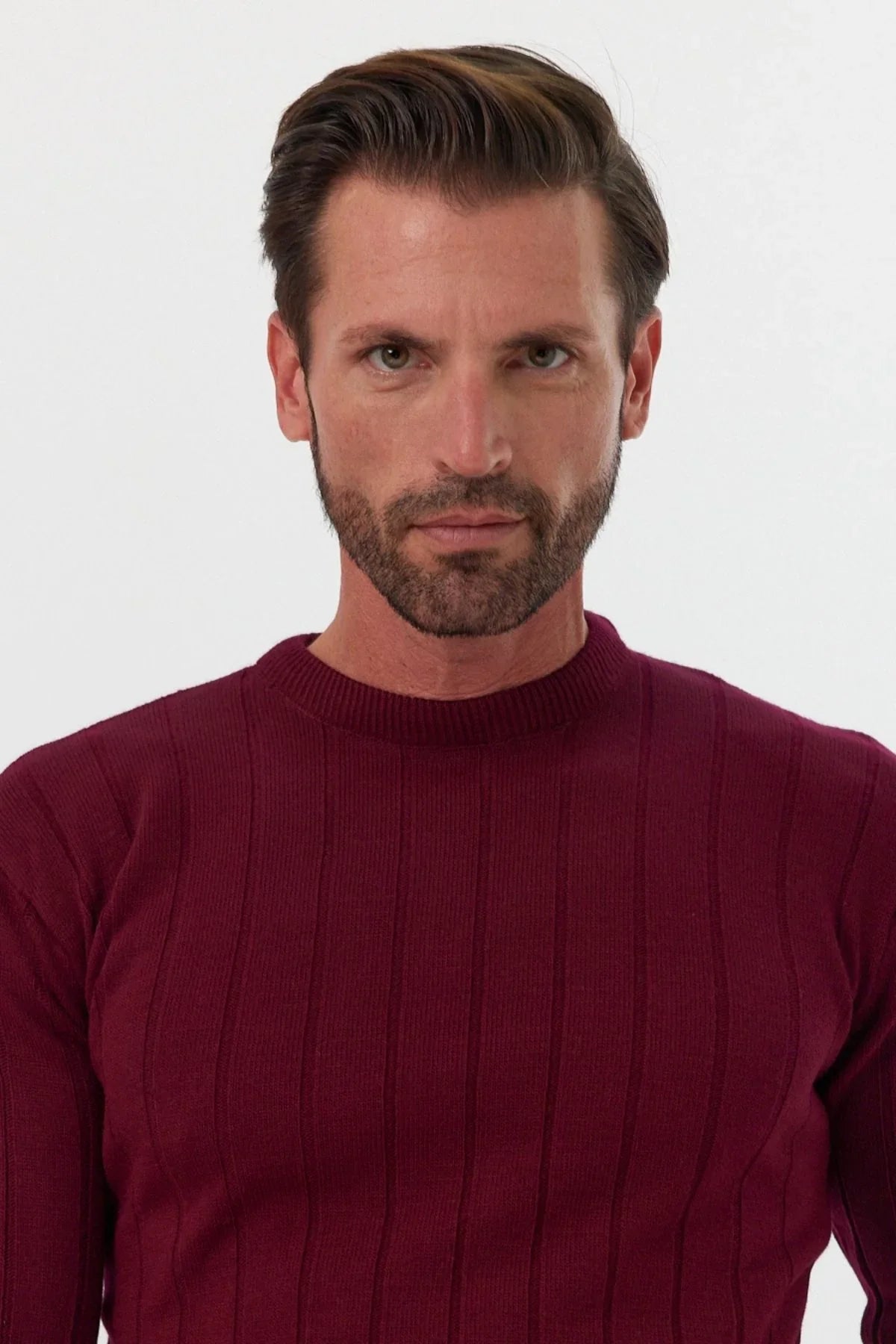 Erkek Slim Fit Dar Kesim Bisiklet Yaka Triko Kazak - Livio Ferri