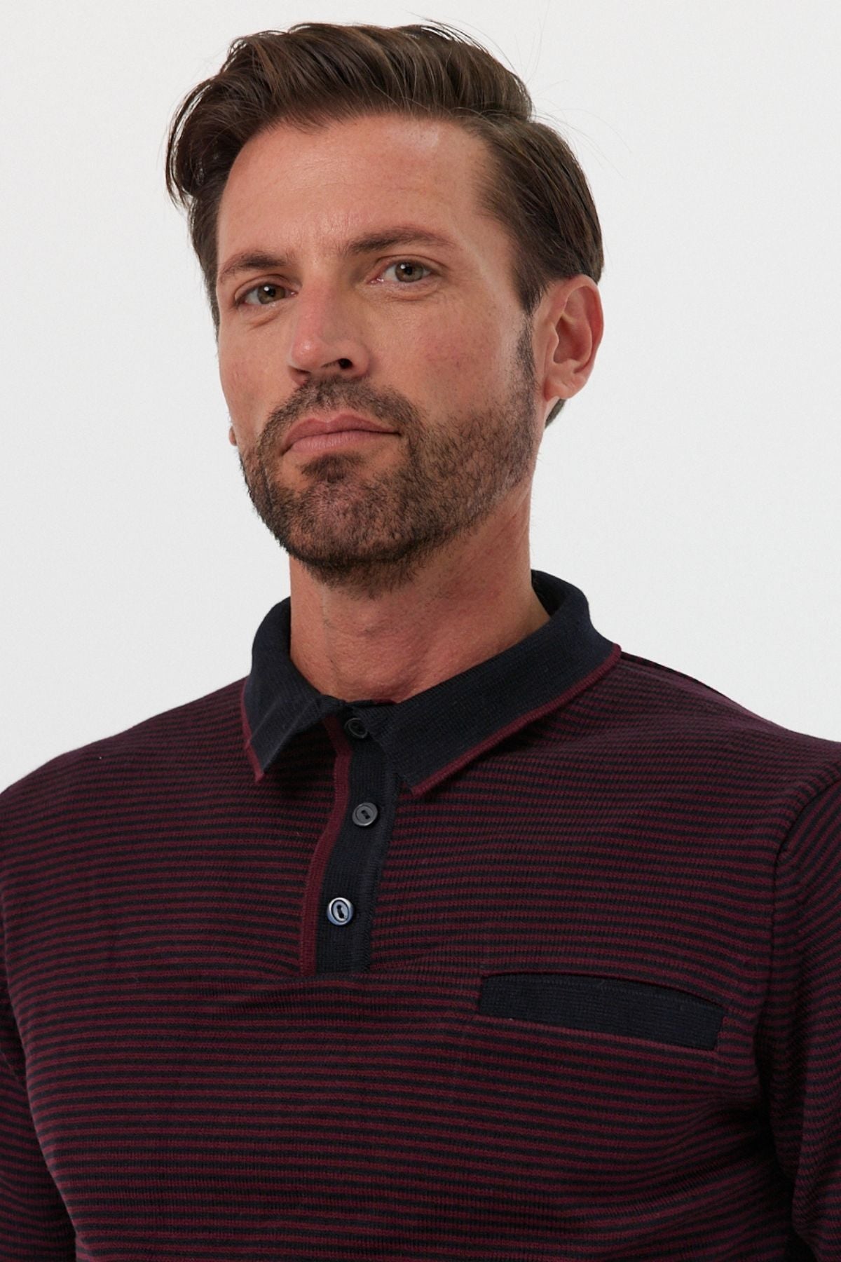 Erkek Standart Fit Polo Yaka Cepli Triko Kazak - Livio Ferri