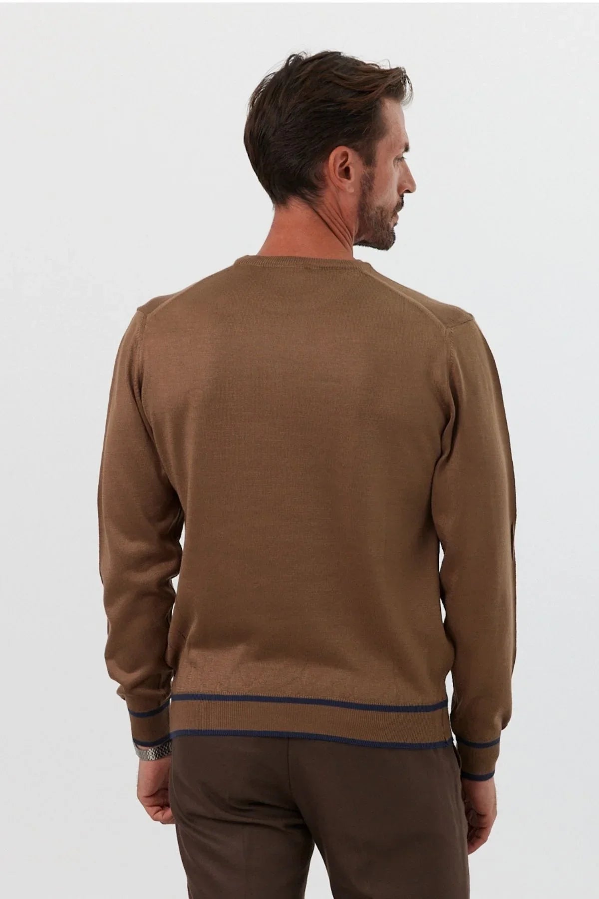 erkek-standart-fit-nakisli-normal-kesim-bisiklet-yaka-triko-kazak-18767 - Livio Ferri