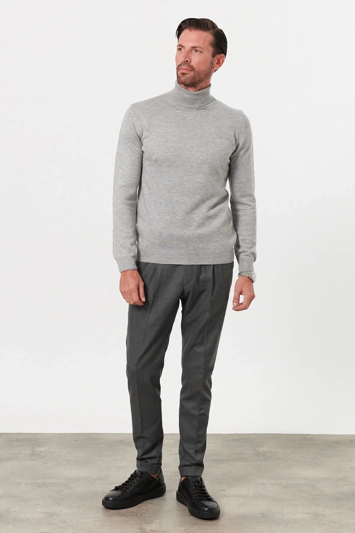 Erkek Standart Fit Normal Kesim Balıkçı Yaka Triko Kazak - Livio Ferri