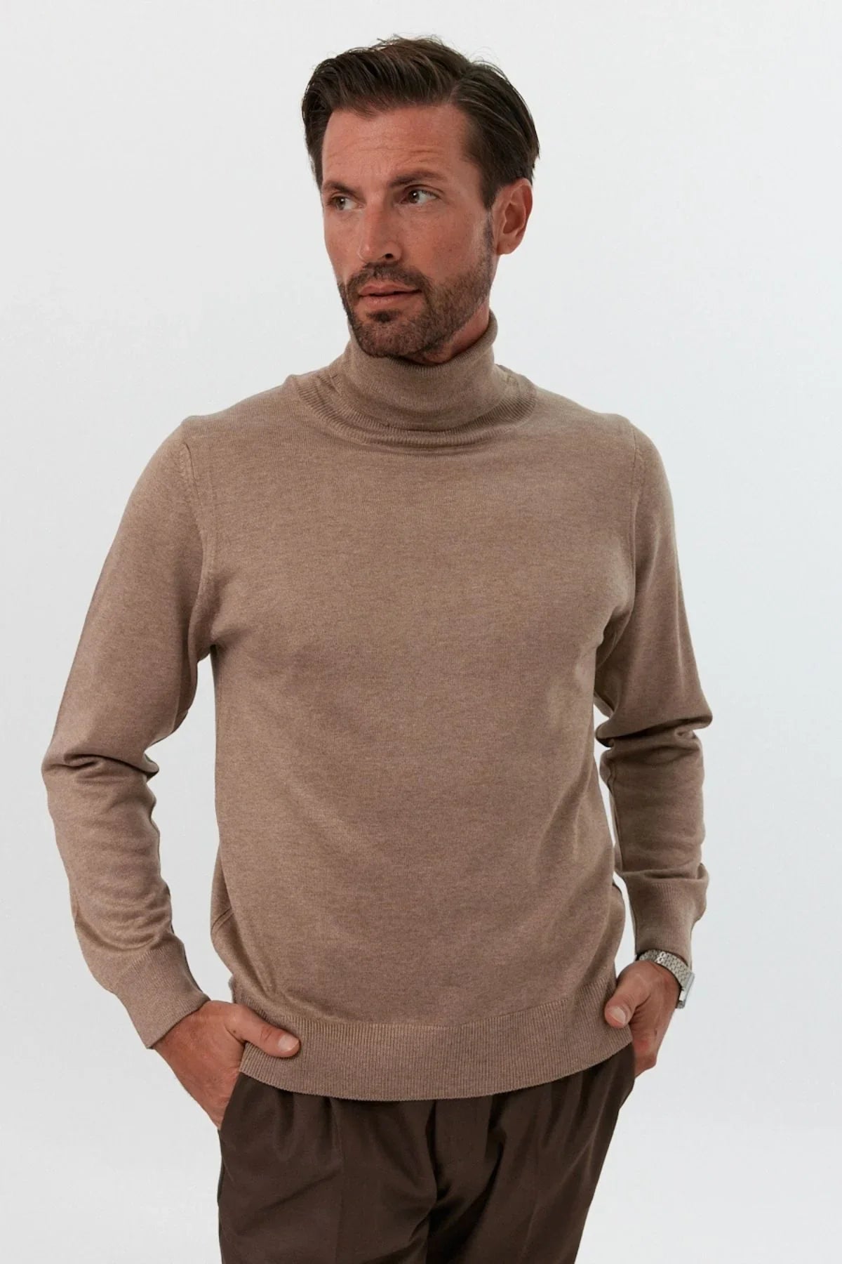 Erkek Standart Fit Normal Kesim Balıkçı Yaka Triko Kazak - Livio Ferri