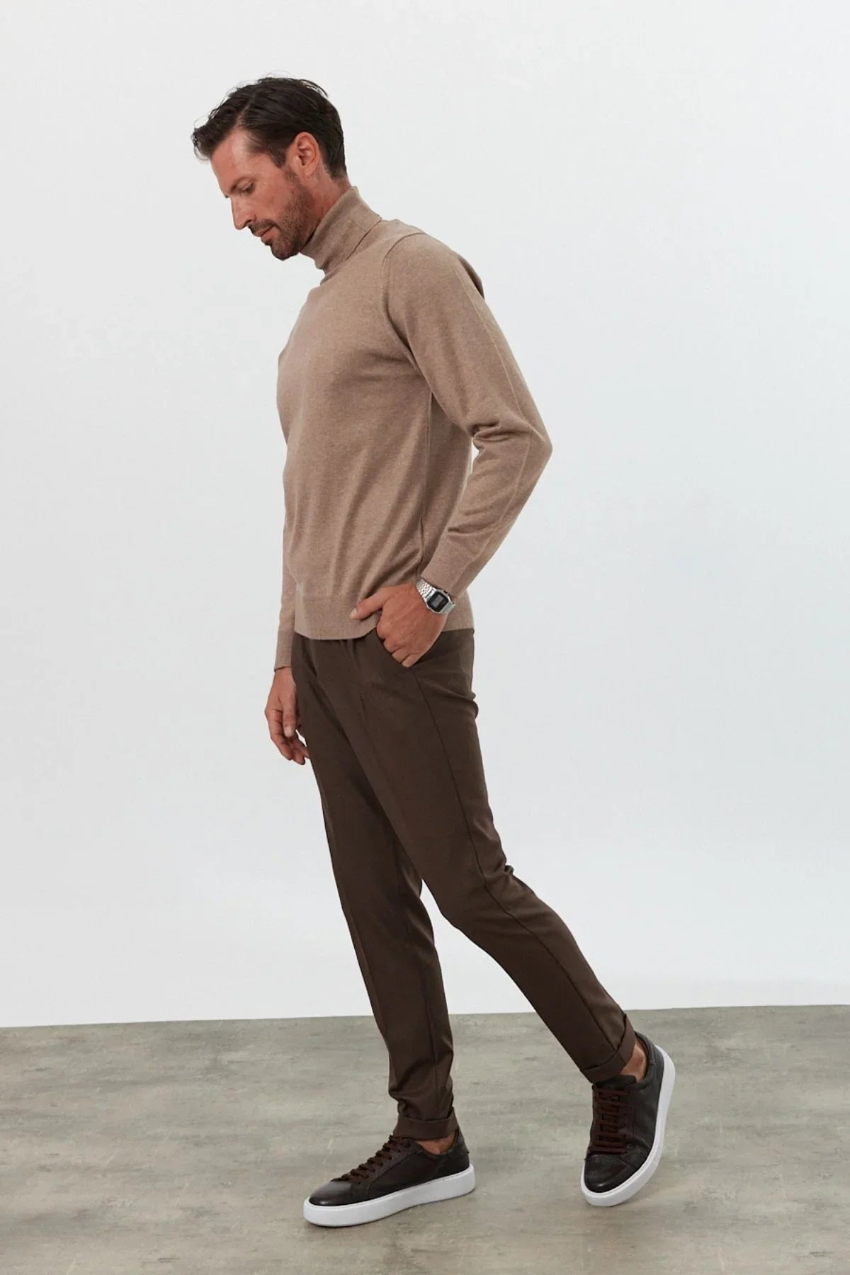 Erkek Standart Fit Normal Kesim Balıkçı Yaka Triko Kazak - Livio Ferri