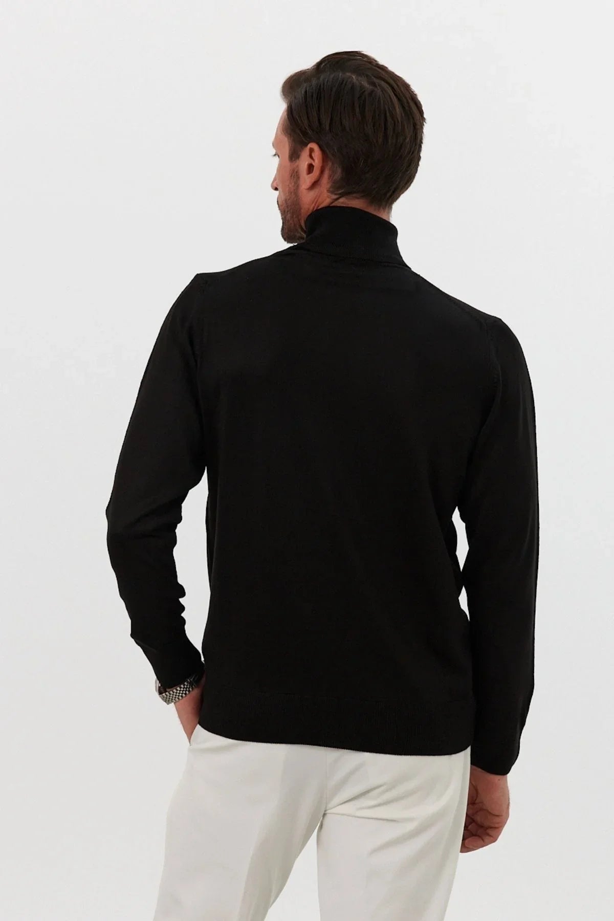 Erkek Standart Fit Normal Kesim Balıkçı Yaka Triko Kazak - Livio Ferri