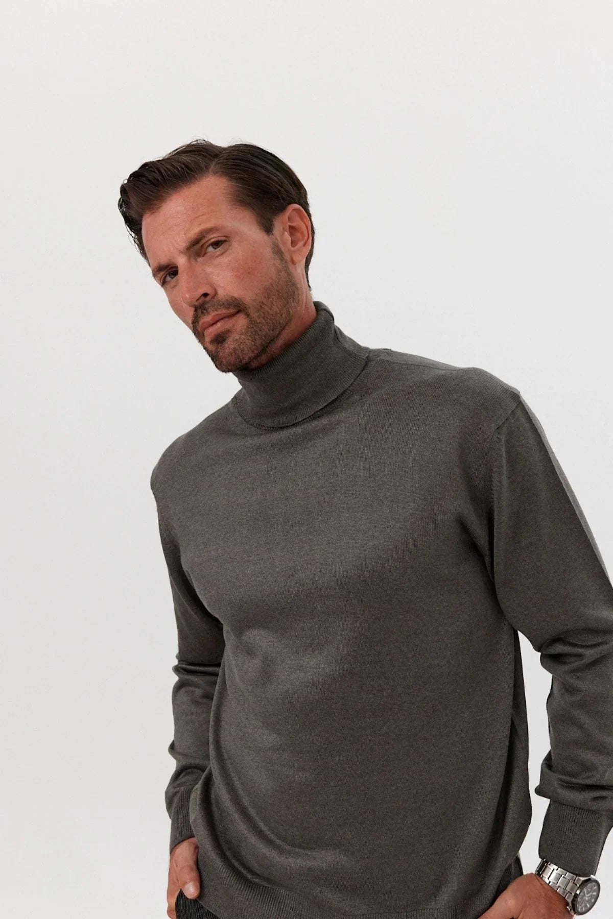 Erkek Standart Fit Normal Kesim Balıkçı Yaka Triko Kazak - Livio Ferri