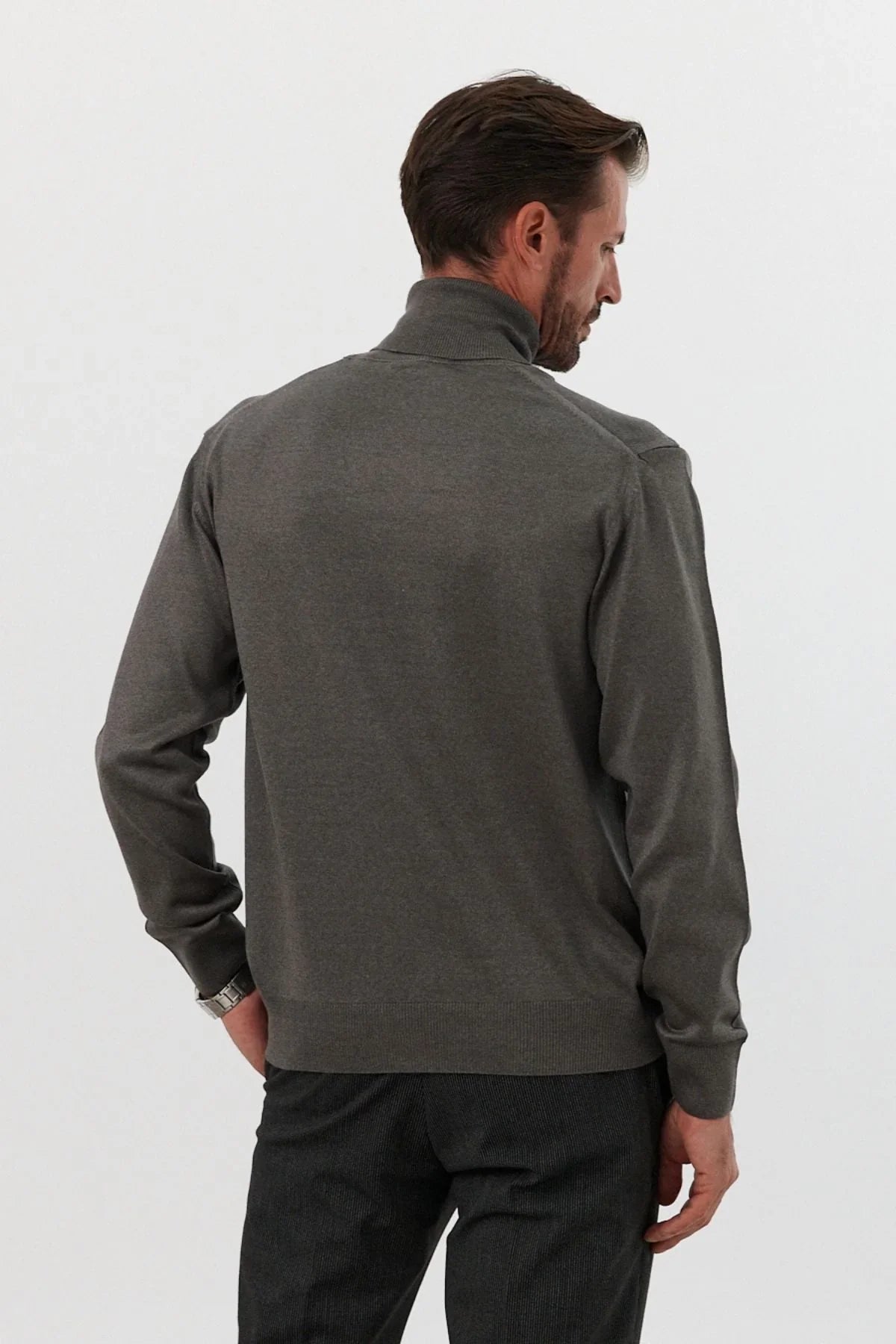 Erkek Standart Fit Normal Kesim Balıkçı Yaka Triko Kazak - Livio Ferri