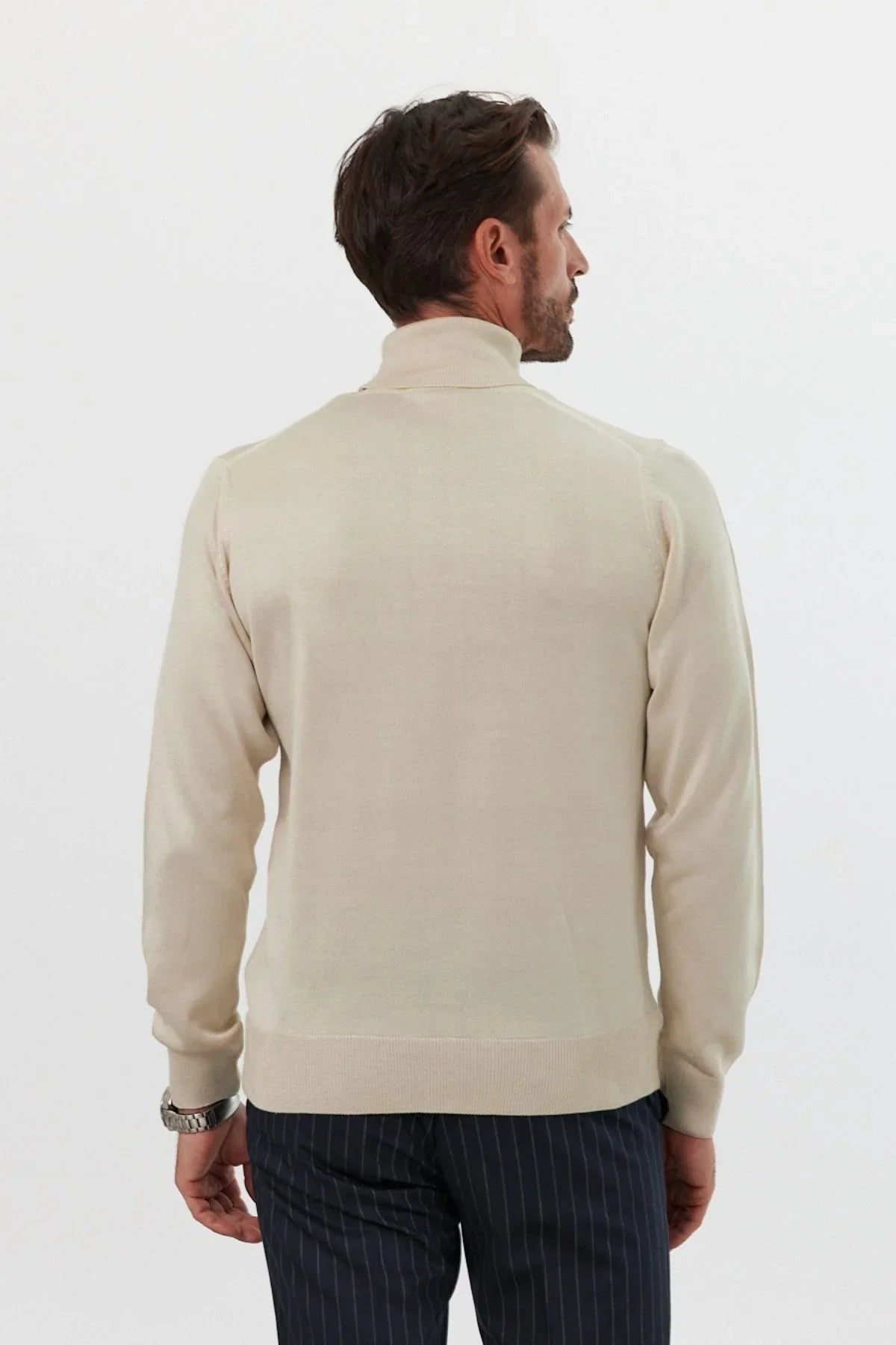 Erkek Standart Fit Normal Kesim Balıkçı Yaka Triko Kazak - Livio Ferri