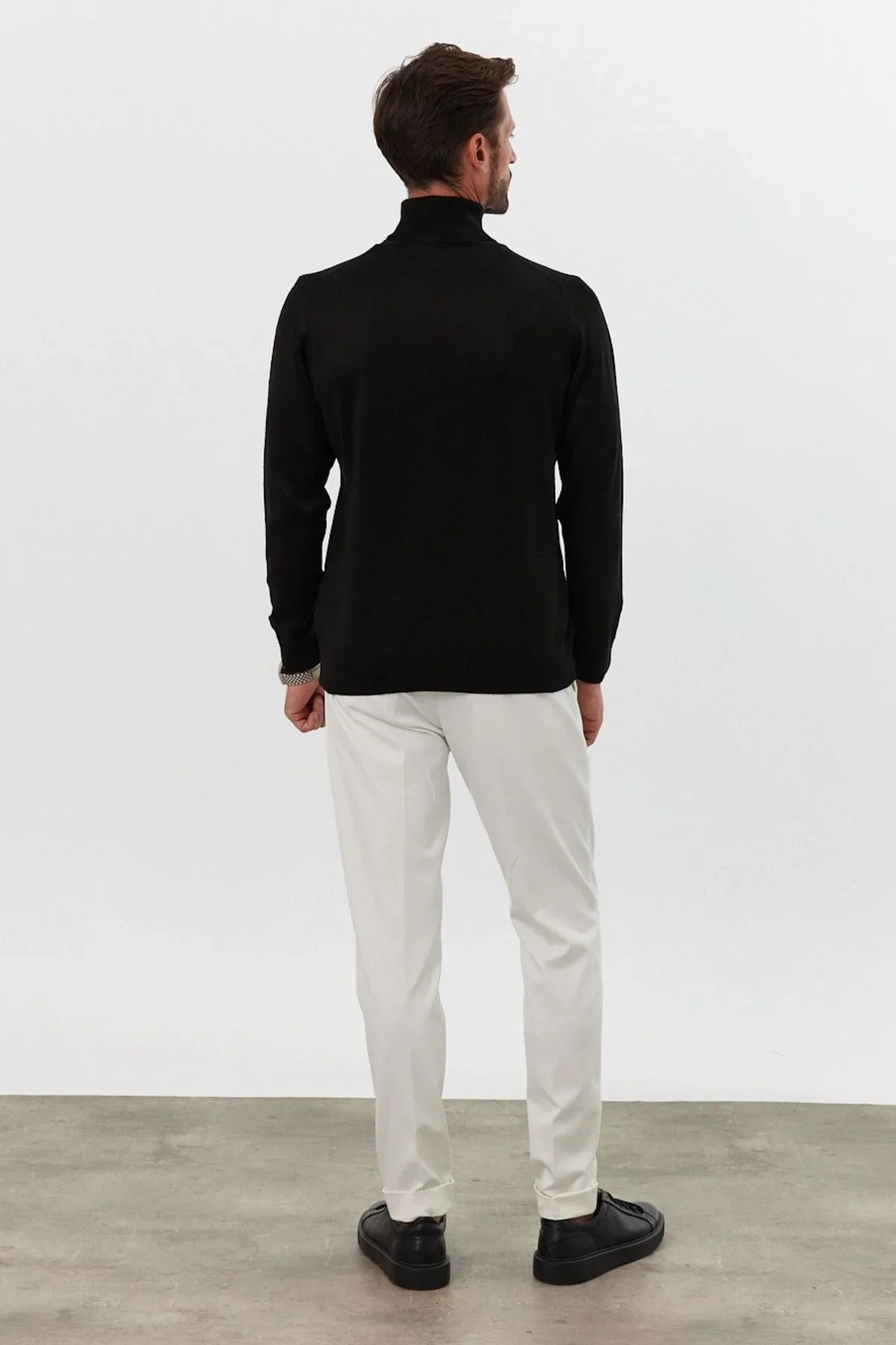 Erkek Standart Fit Normal Kesim Balıkçı Yaka Triko Kazak - Livio Ferri