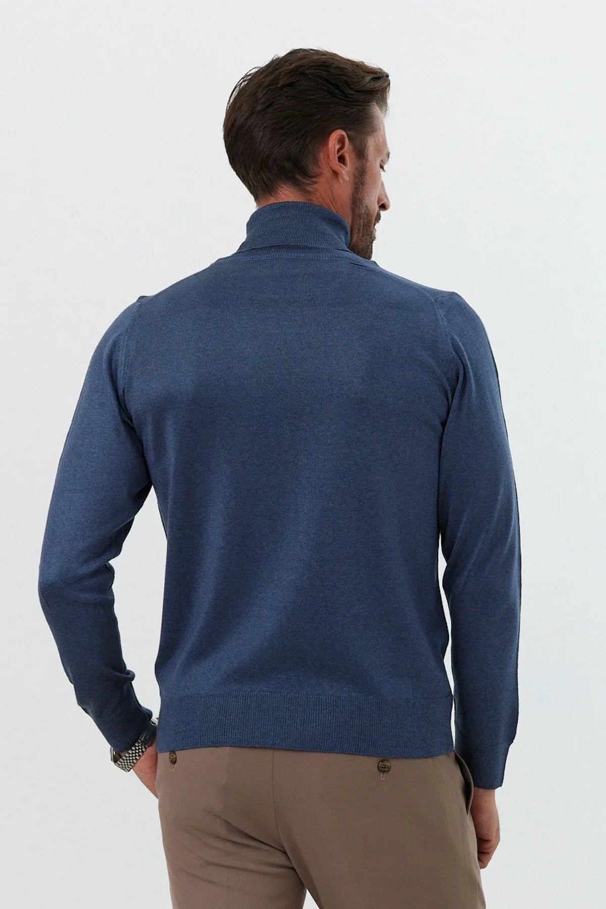 Erkek Standart Fit Normal Kesim Balıkçı Yaka Triko Kazak - Livio Ferri