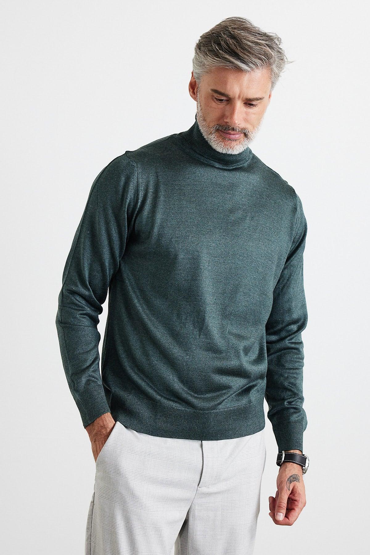 Erkek Standart Fit Normal Kesim Balıkçı Yaka Triko Kazak - Livio Ferri