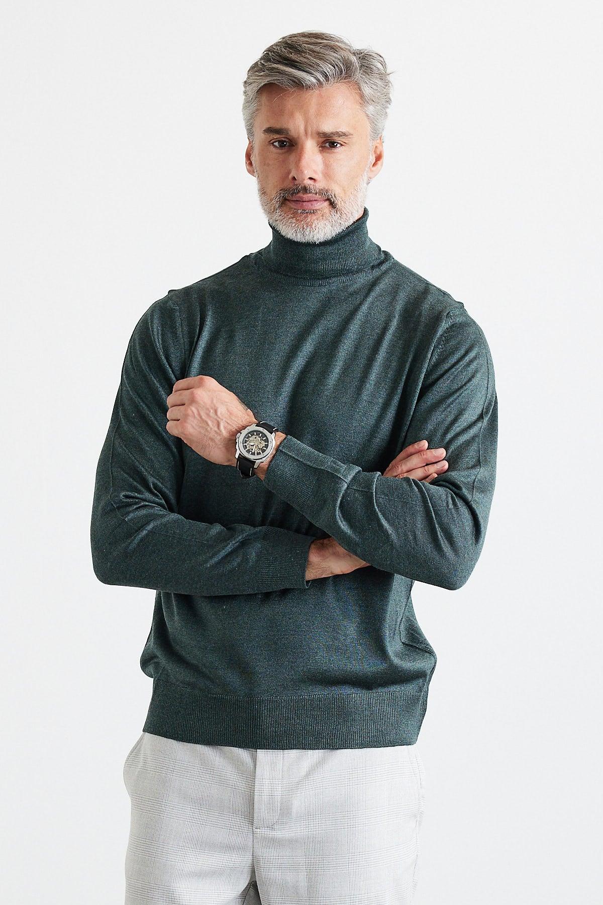 Erkek Standart Fit Normal Kesim Balıkçı Yaka Triko Kazak - Livio Ferri