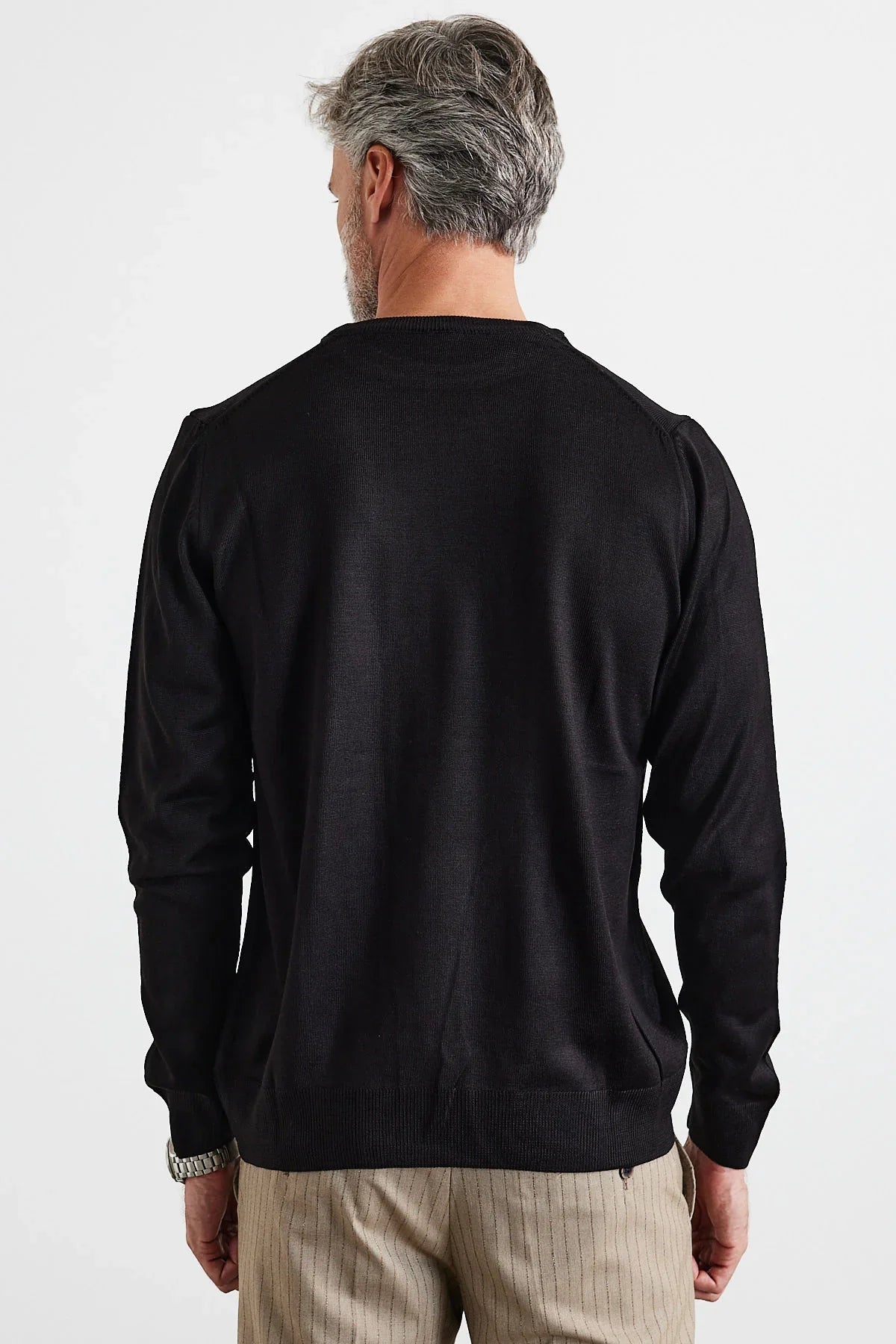 Erkek Standart Fit Normal Kesim Bisiklet Yaka Triko Kazak - Livio Ferri