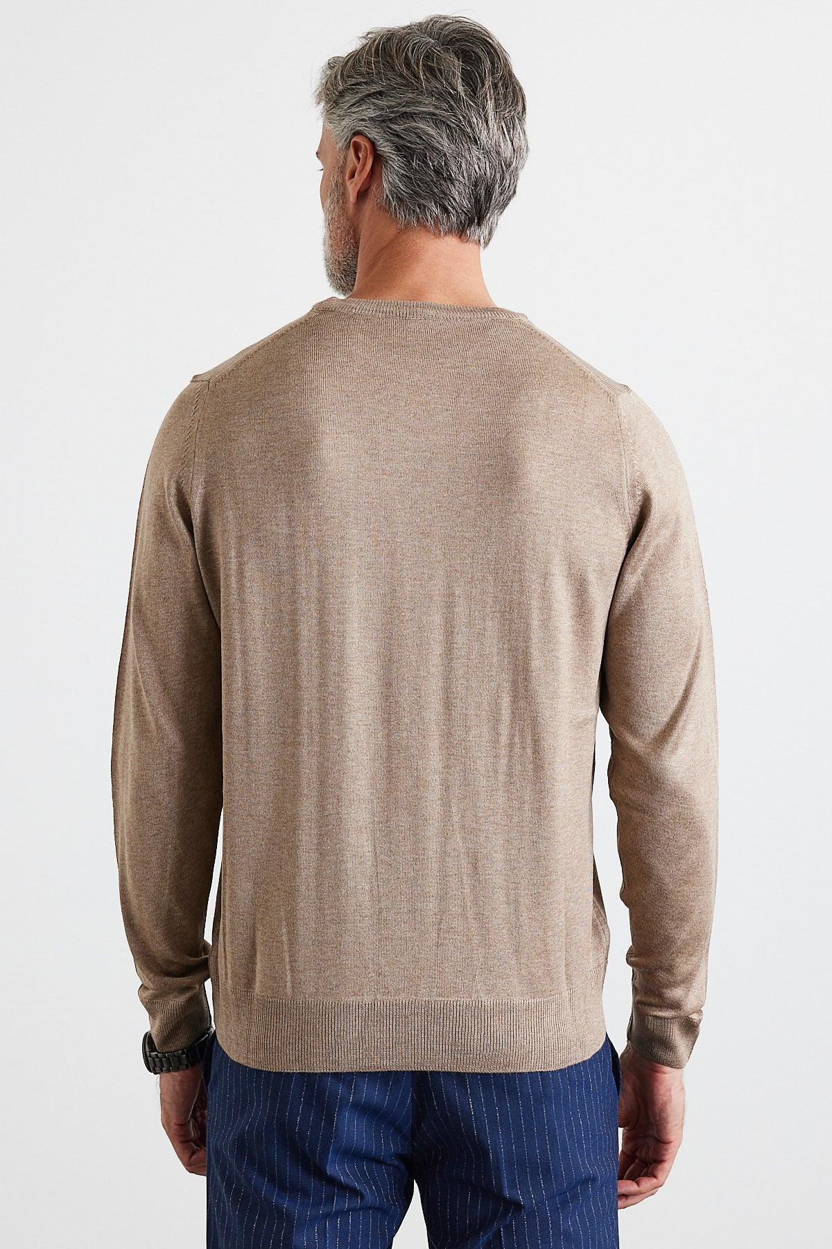 Erkek Standart Fit Normal Kesim Bisiklet Yaka Triko Kazak - Livio Ferri