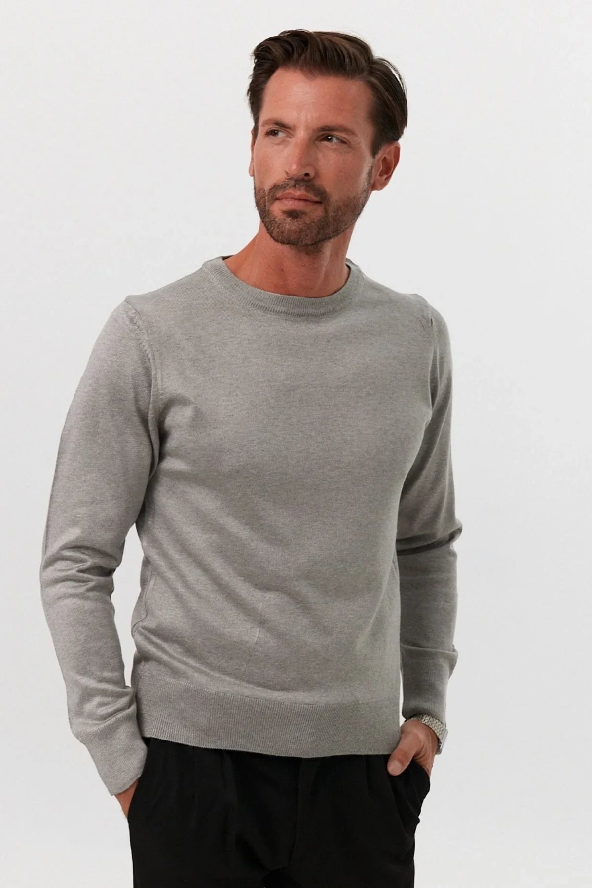 Erkek Standart Fit Normal Kesim Bisiklet Yaka Triko Kazak - Livio Ferri